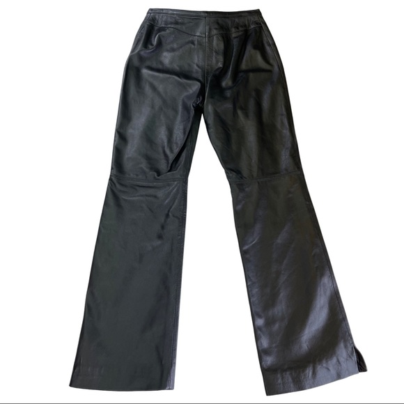 NWOT St John Collection Black Leather Pants Size 2 - Picture 2 of 9
